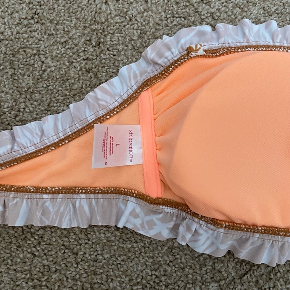 Rust and white leaf bandeau top - Picture 3 of 4